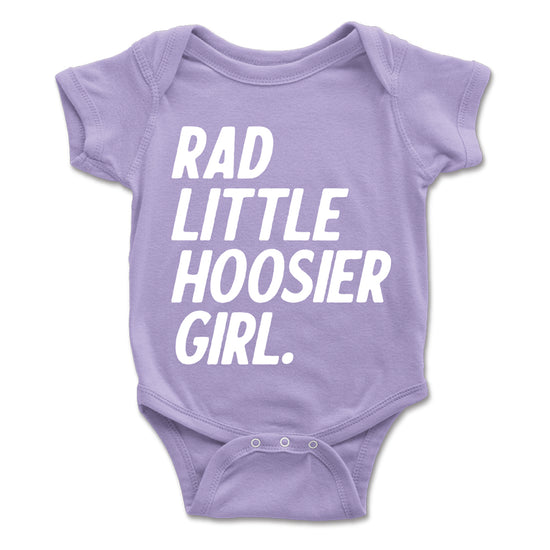 Rad Little Hoosier Girl Onesie - United State of Indiana