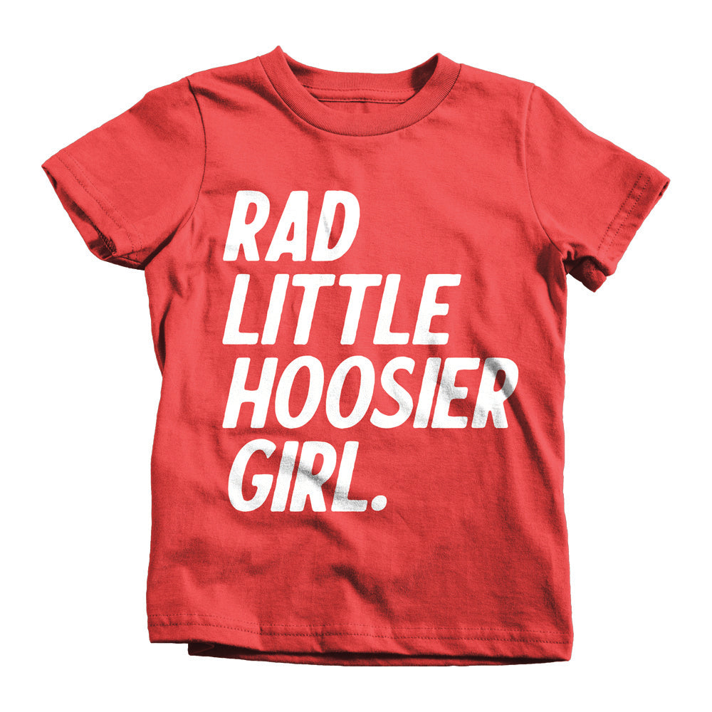Rad Little Hoosier Girl Toddler Tee - United State of Indiana