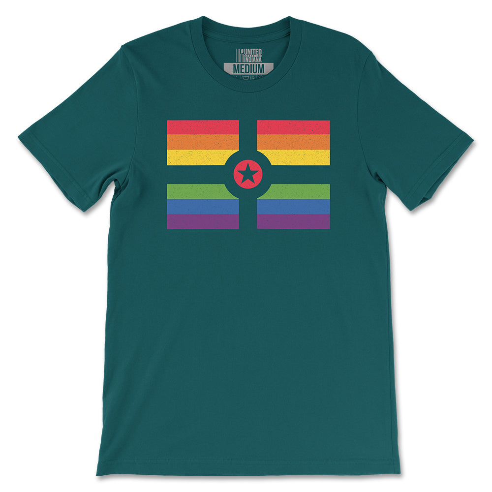 Rainbow Indy Flag Tee ***CLEARANCE*** - United State of Indiana