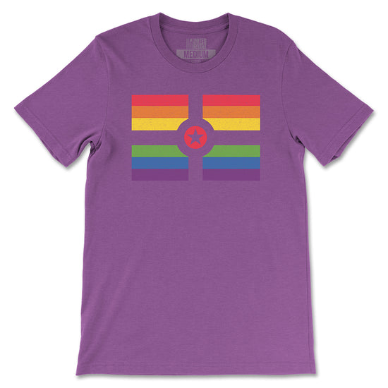 Rainbow Indy Flag Tee ***CLEARANCE*** - United State of Indiana