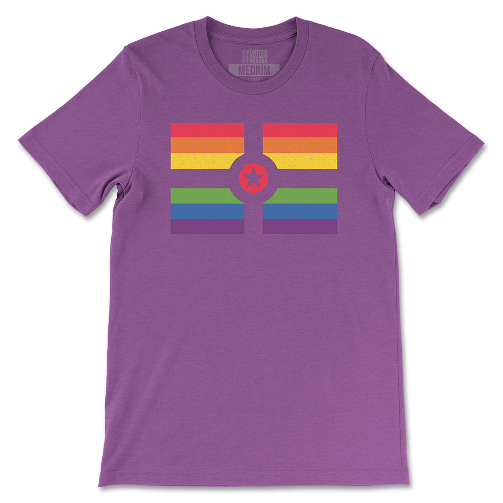 Rainbow Indy Flag Tee ***CLEARANCE*** - United State of Indiana