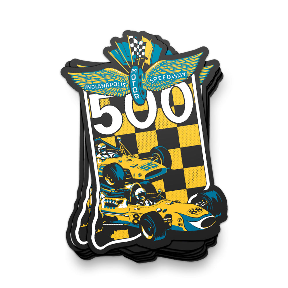 Retro Racing Sticker - United State of Indiana