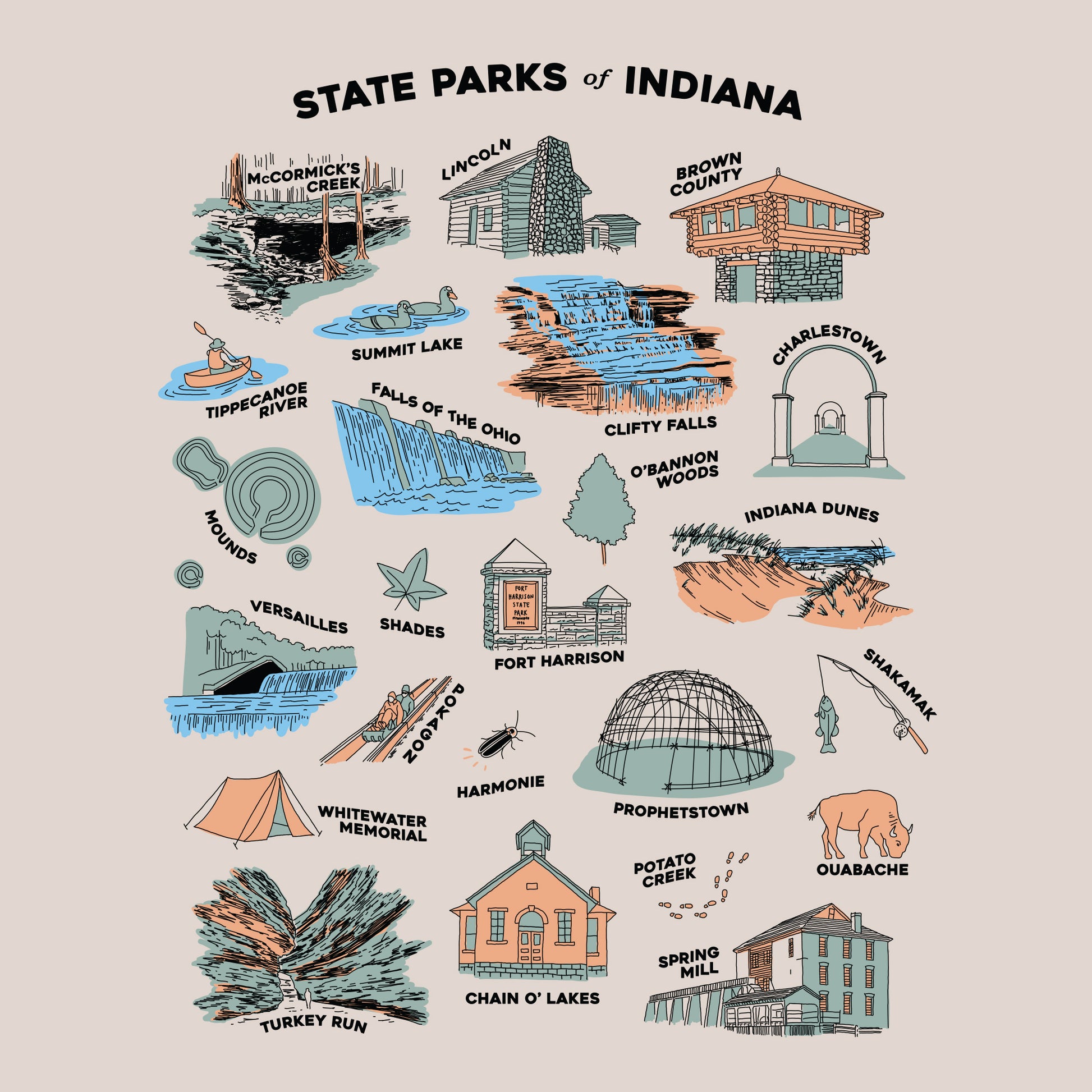 Indiana State Parks Tee - United State of Indiana