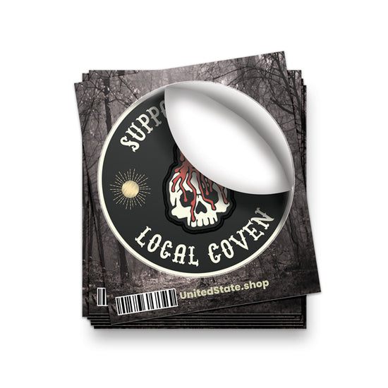 Support Your Local Coven Biker Sticker - United State of Indiana
