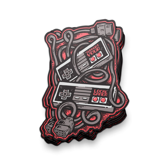 Support Your Local Gamer Sticker - United State of Indiana