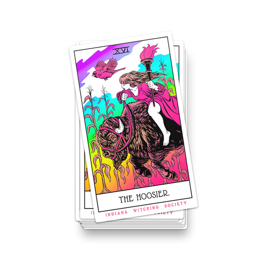 Hoosier Tarot Rainbow Holographic Sticker - United State of Indiana