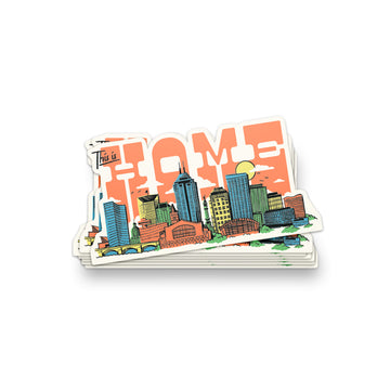 Indy Skyline This Is Home Sticker - United State of Indiana
