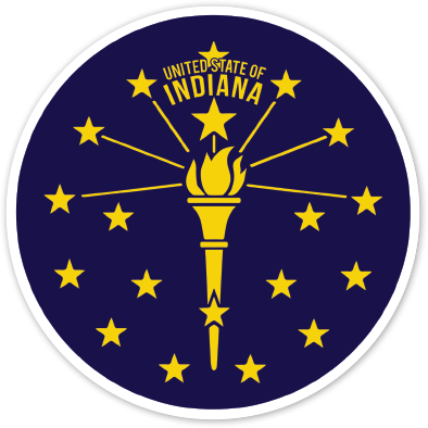Torch and Stars Sticker - United State of Indiana