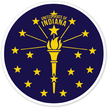 Torch and Stars Sticker - United State of Indiana