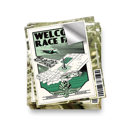 Vintage Welcome Race Fans Sticker