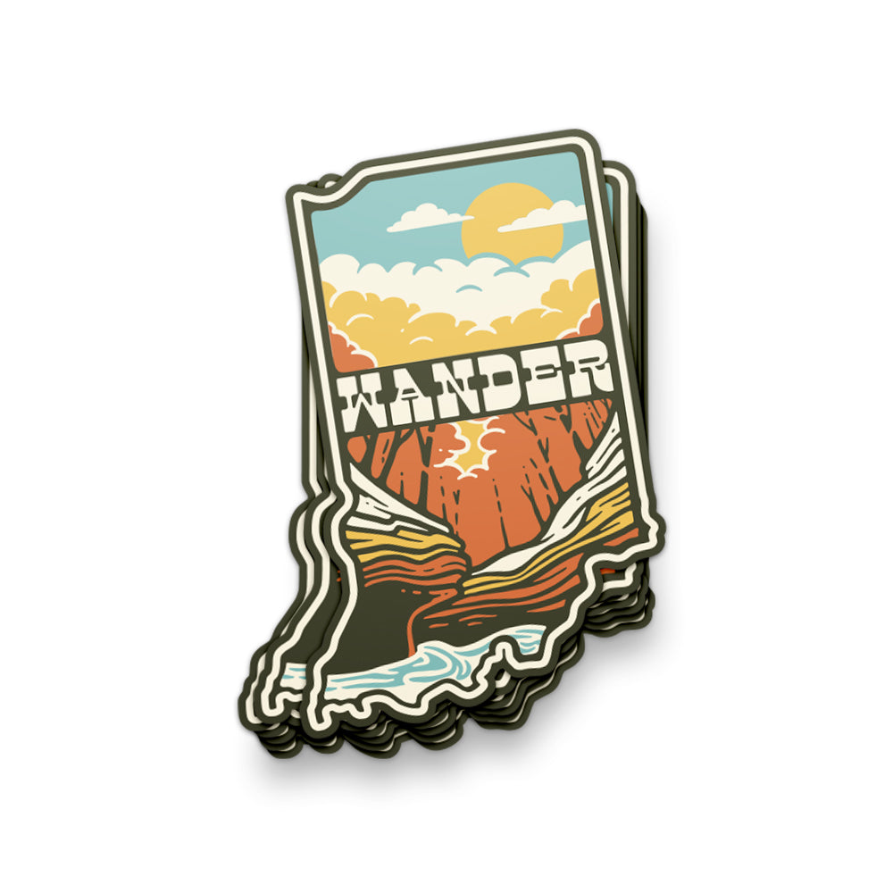 Wander Indiana Sticker - United State of Indiana