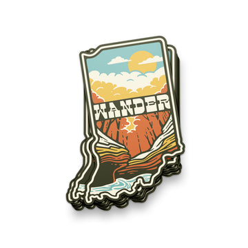 Wander Indiana Sticker - United State of Indiana