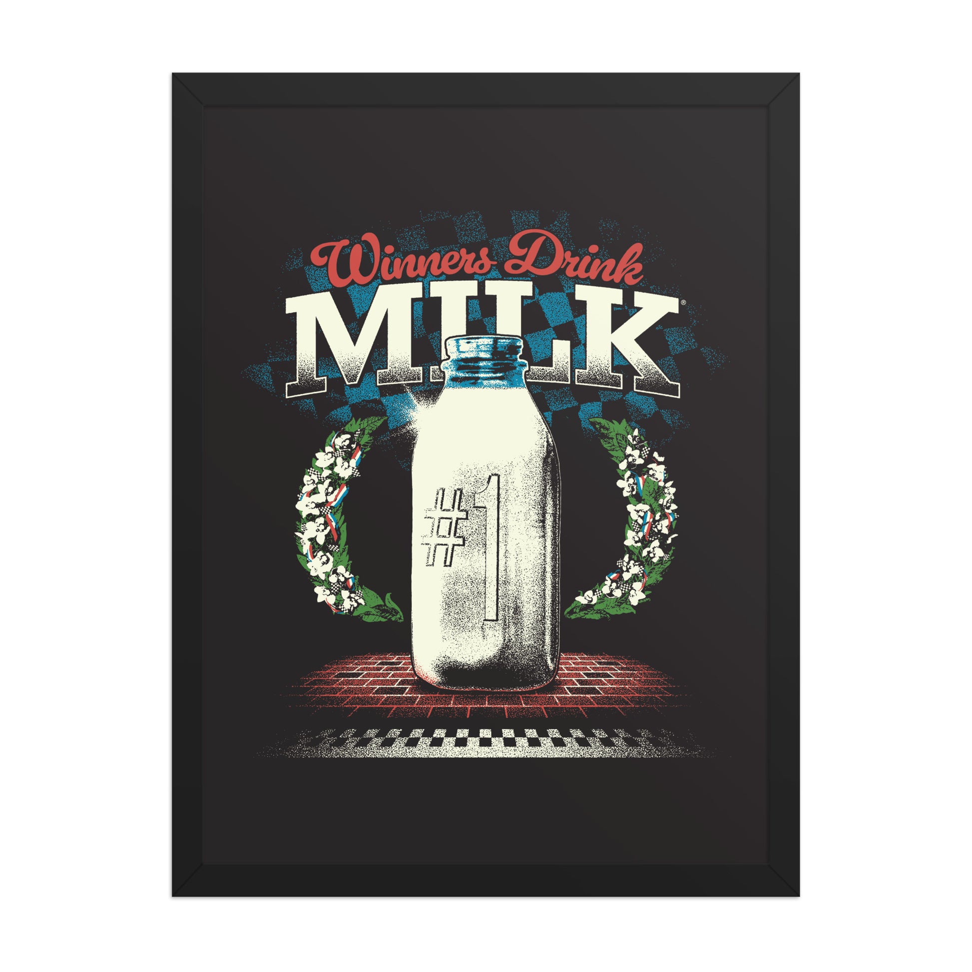 Retro Winners Drink Milk Poster - United State of Indiana