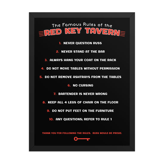 Red Key Rules Poster - United State of Indiana