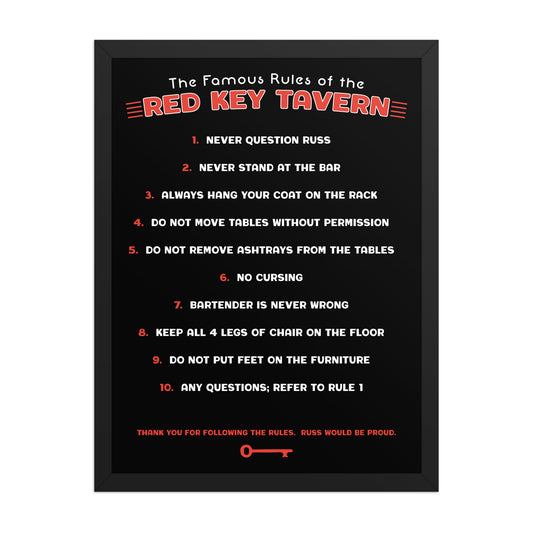 Red Key Rules Poster - United State of Indiana