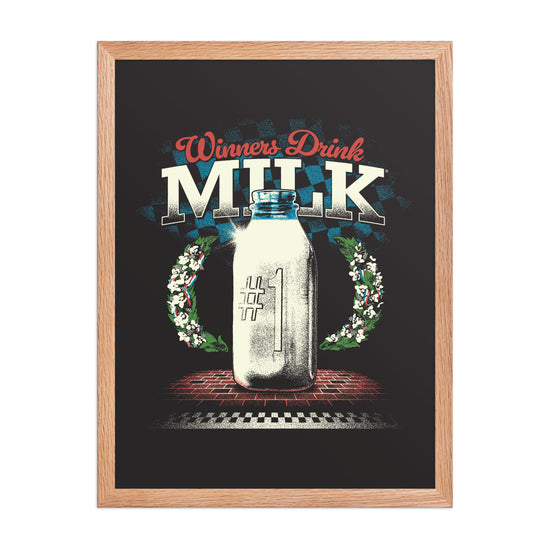 Retro Winners Drink Milk Poster - United State of Indiana