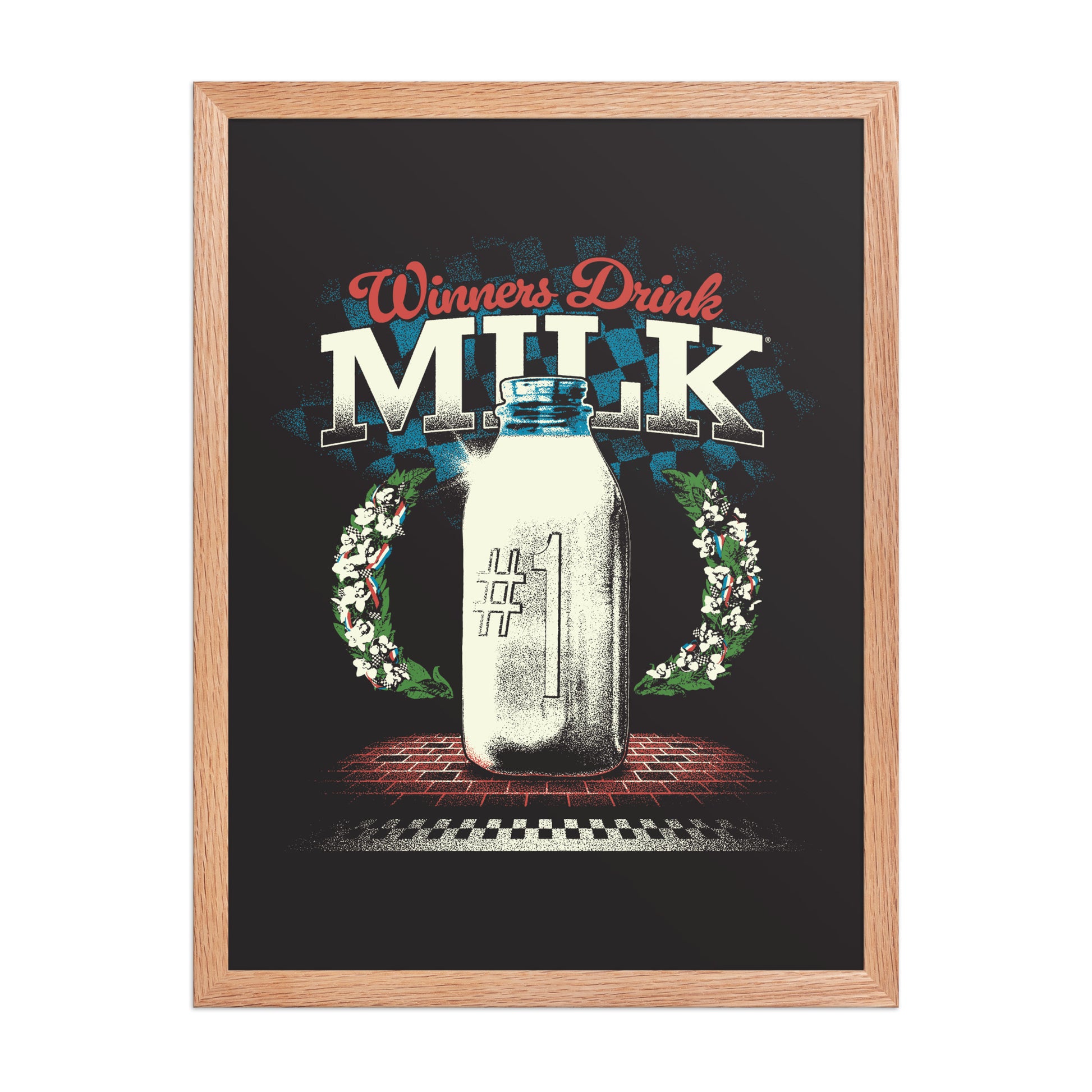 Retro Winners Drink Milk Poster - United State of Indiana