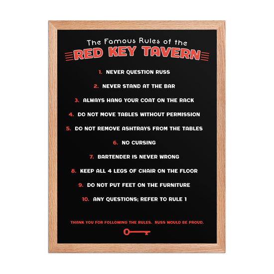 Red Key Rules Poster - United State of Indiana