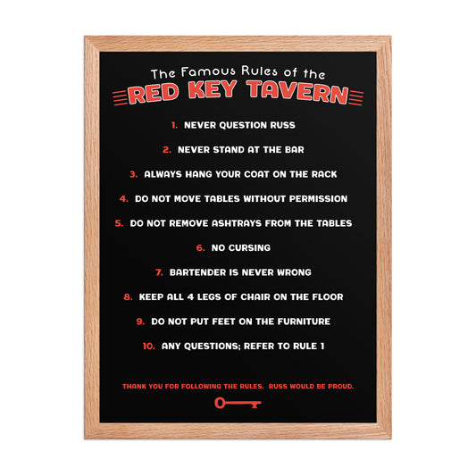 Red Key Rules Poster - United State of Indiana