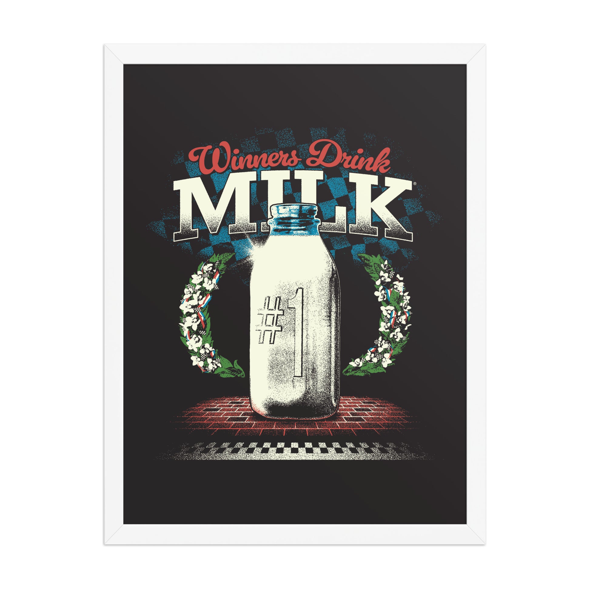 Retro Winners Drink Milk Poster - United State of Indiana
