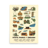 State Parks of Indiana Poster - United State of Indiana