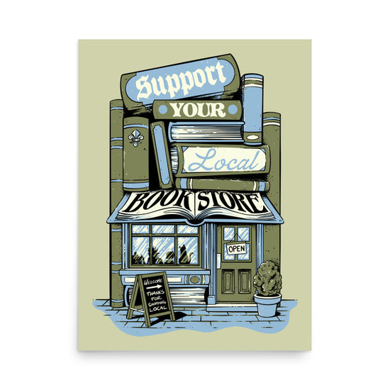 Support Your Local Bookstore Poster - United State of Indiana