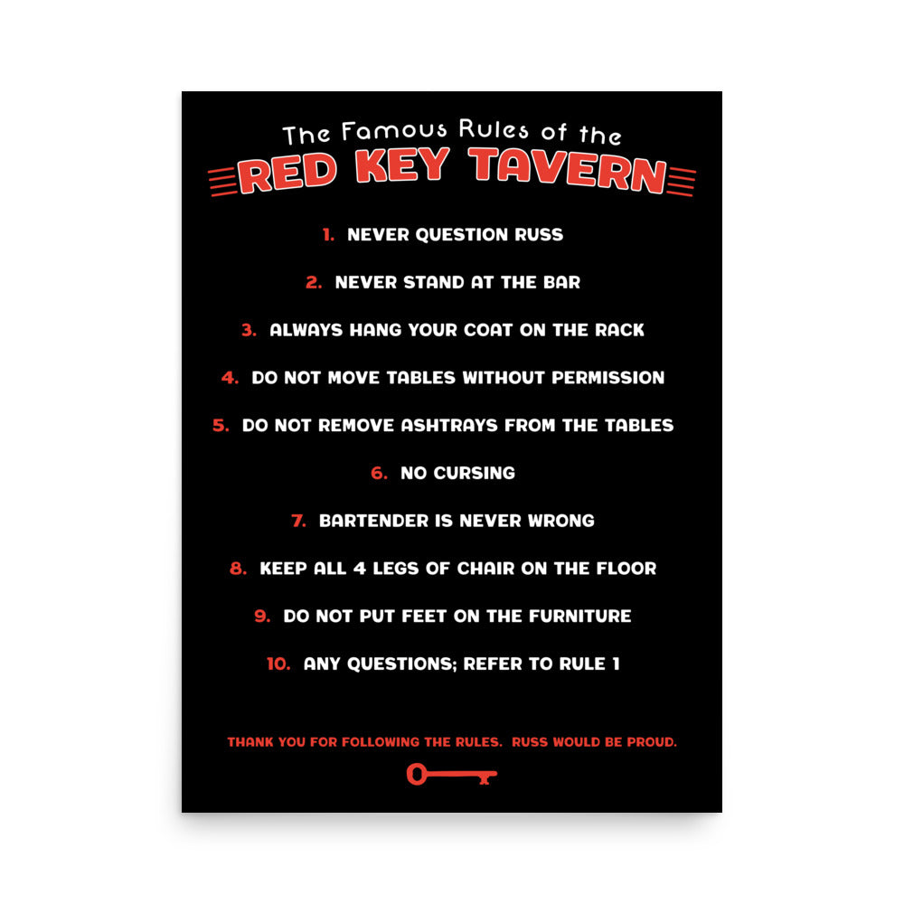 Red Key Rules Poster - United State of Indiana