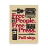 Free People, Free Press Poster - United State of Indiana