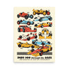 Indy Cars Through the Ages Poster - United State of Indiana