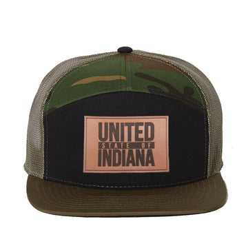 USI Leather Patch Trucker Cap - United State of Indiana