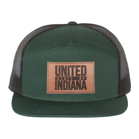 USI Leather Patch Trucker Cap - United State of Indiana