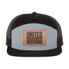 USI Leather Patch Trucker Cap - United State of Indiana