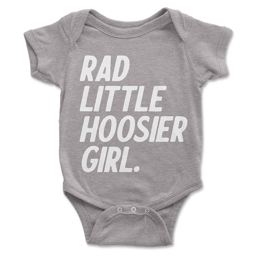 Rad Little Hoosier Girl Onesie - United State of Indiana
