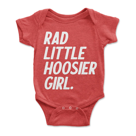 Rad Little Hoosier Girl Onesie - United State of Indiana