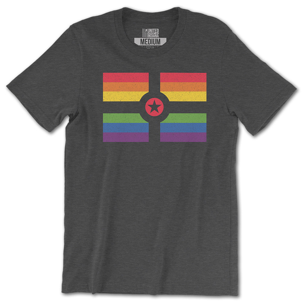 Rainbow Indy Flag Tee ***CLEARANCE*** - United State of Indiana