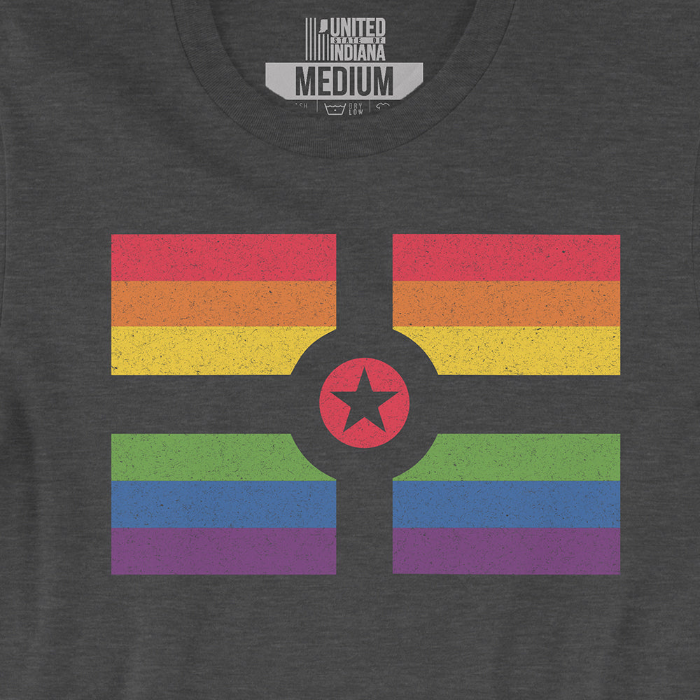 Rainbow Indy Flag Tee ***CLEARANCE*** - United State of Indiana