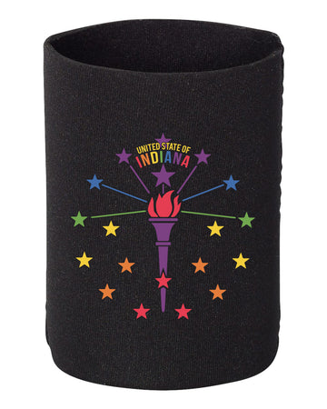 Rainbow Torch & Stars Coozie