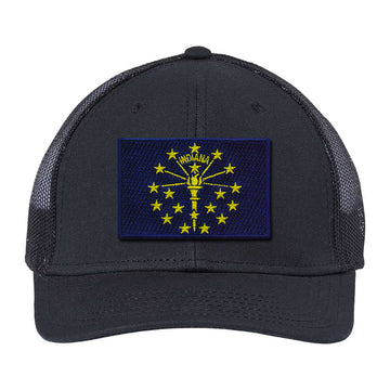 Torch and Stars Mesh Snapback Cap - United State of Indiana