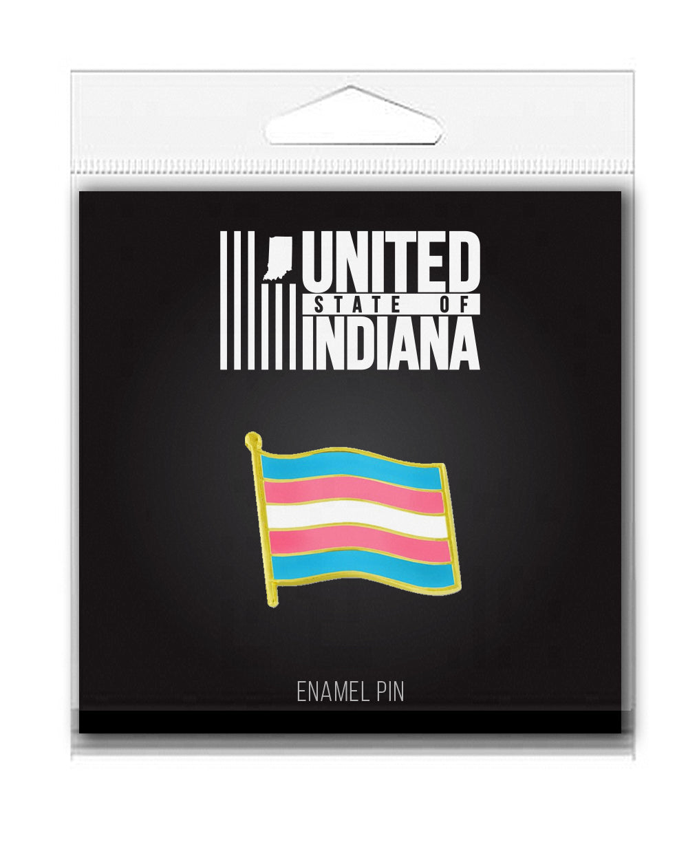 Trans Flag Enamel Pin - United State of Indiana