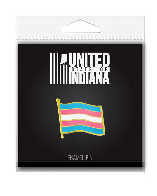 Trans Flag Enamel Pin - United State of Indiana